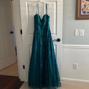 New Blondie Nites Peacock green prom/ formal dress size 11